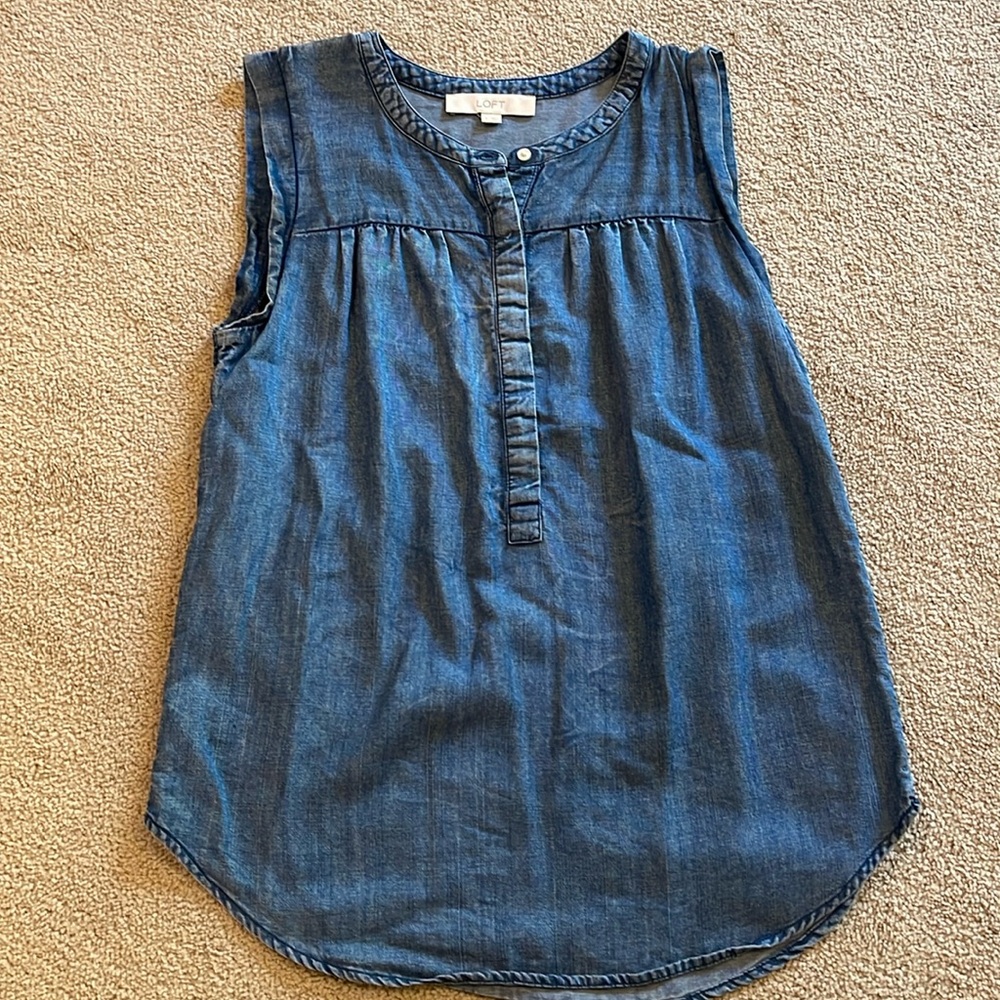 Ann Taylor Loft Jean Tank Top - Picture 1 of 2